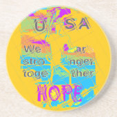 USA Hillary Hope Stronger Samen Zandsteen Onderzetter (Voorkant)