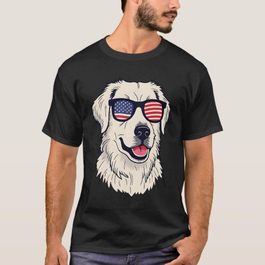 USA Hondenliefhebber - Cool Pup met Amerikaanse vl T-shirt (Voorkant)