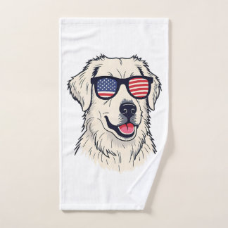 USA-hondliefhebber - Coole Pup met Amerikaanse Vla Handdoek