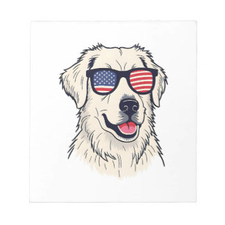 USA-hondliefhebber - Coole Pup met Amerikaanse Vla Notitieblok