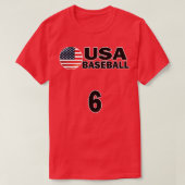 USA honkbal nummer 6 Tshirt ontwerp (Design voorkant)