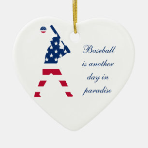 USA honkbalspeler Amerikaanse vlag Keramisch Ornament