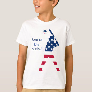 USA honkbalspeler Amerikaanse vlag T-shirt