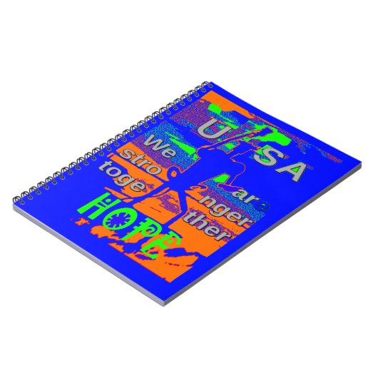 USA Hoop: Sterker Samen Eenheidskunst Notitieboek (Linkerzijde)