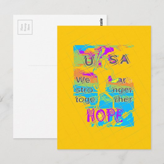 USA Hope: Kleurrijk gestructureerd ontwerp Briefkaart (Voorkant / Achterkant)