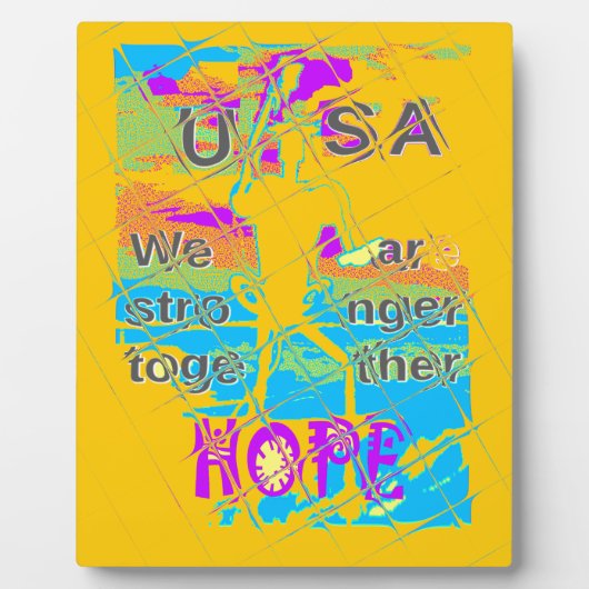 USA Hope: Kleurrijk gestructureerd ontwerp Fotoplaat (Voorkant)
