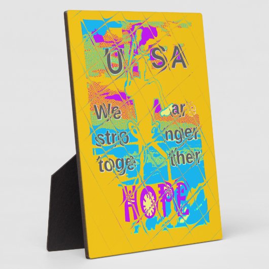 USA Hope: Kleurrijk gestructureerd ontwerp Fotoplaat (Zijkant)