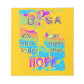 USA Hope: Kleurrijk gestructureerd ontwerp Notitieblok (Voorkant)