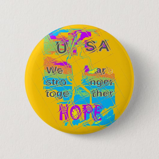 USA Hope: Kleurrijk gestructureerd ontwerp Ronde Button 5,7 Cm (Voorkant)
