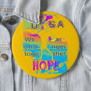 USA Hope: Kleurrijk gestructureerd ontwerp Ronde Button 6,0 Cm