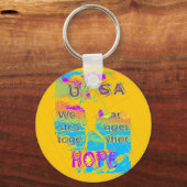 USA Hope: Kleurrijk gestructureerd ontwerp Sleutelhanger (Voorkant)