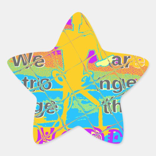 USA Hope: Kleurrijk gestructureerd ontwerp Ster Sticker (Voorkant)