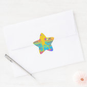 USA Hope: Kleurrijk gestructureerd ontwerp Ster Sticker (Envelop)