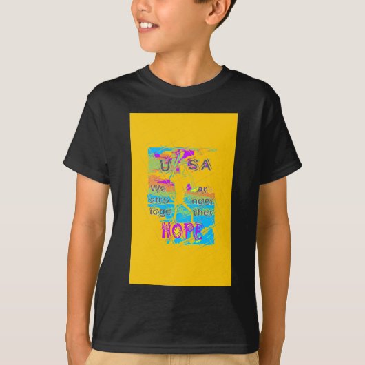 USA Hope: Kleurrijk gestructureerd ontwerp T-shirt (Voorkant)