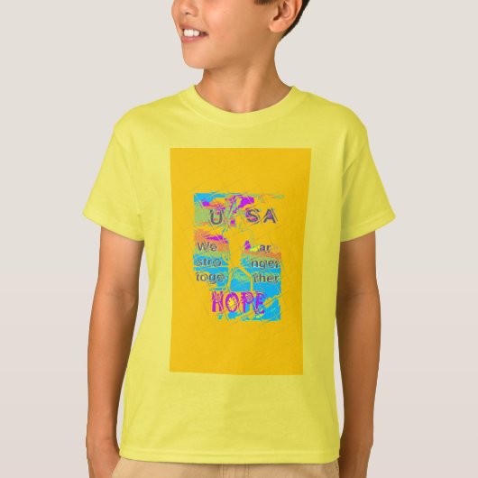 USA Hope: Kleurrijk gestructureerd ontwerp T-shirt (Voorkant)