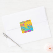 USA Hope: Kleurrijk gestructureerd ontwerp Vierkante Sticker (Envelop)