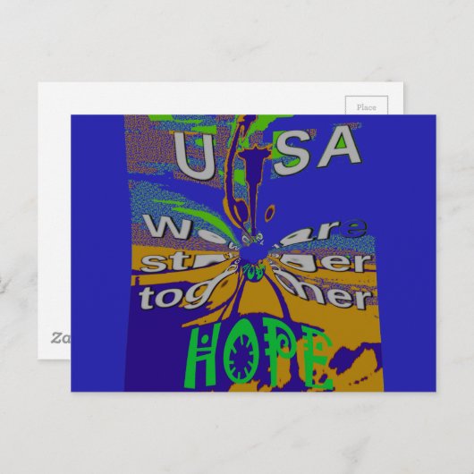 USA Hope Message Art Print Briefkaart (Voorkant / Achterkant)