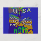 USA Hope Message Art Print Briefkaart (Voorkant)