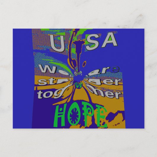 USA Hope Message Art Print Briefkaart (Voorkant)