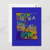 USA Hope Message Art Print Briefkaart (Voorkant / Achterkant)
