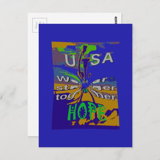 USA Hope Message Art Print Briefkaart (Voorkant / Achterkant)