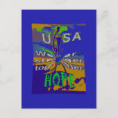 USA Hope Message Art Print Briefkaart (Voorkant)