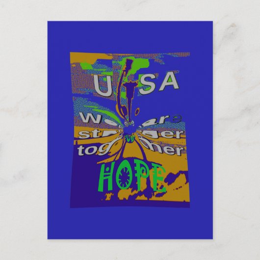 USA Hope Message Art Print Briefkaart (Voorkant)