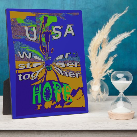 USA Hope Message Art Print Fotoplaat (Zijkant)