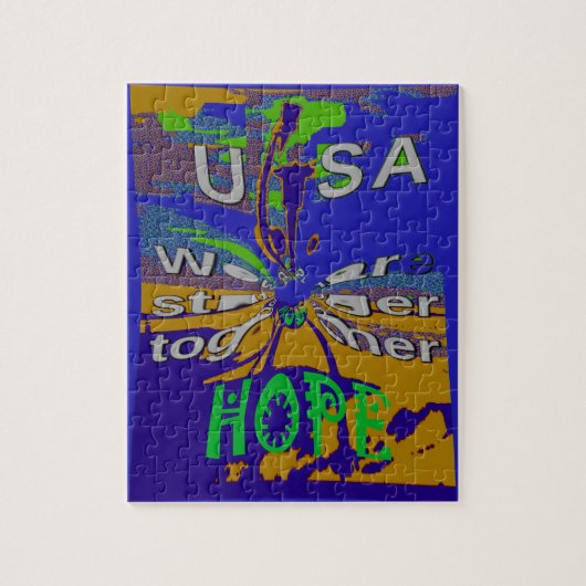 USA Hope Message Art Print Legpuzzel (Verticaal)