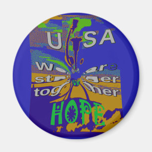 USA Hope Message Art Print Magneet