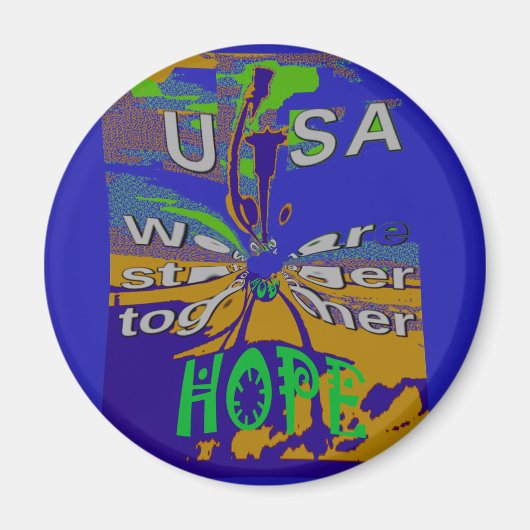 USA Hope Message Art Print Magneet (Voorkant)