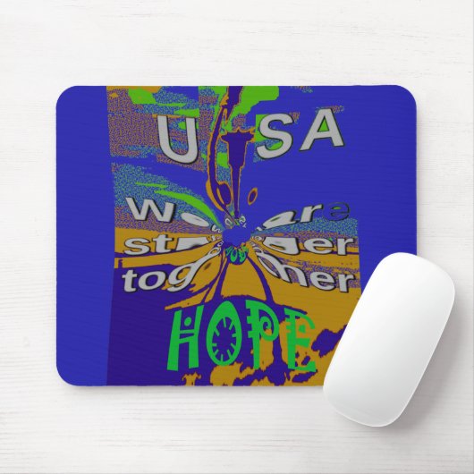 USA Hope Message Art Print Muismat (Met muis)