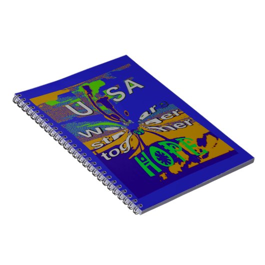 USA Hope Message Art Print Notitieboek (Rechterzijde)