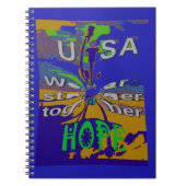 USA Hope Message Art Print Notitieboek (Voorkant)