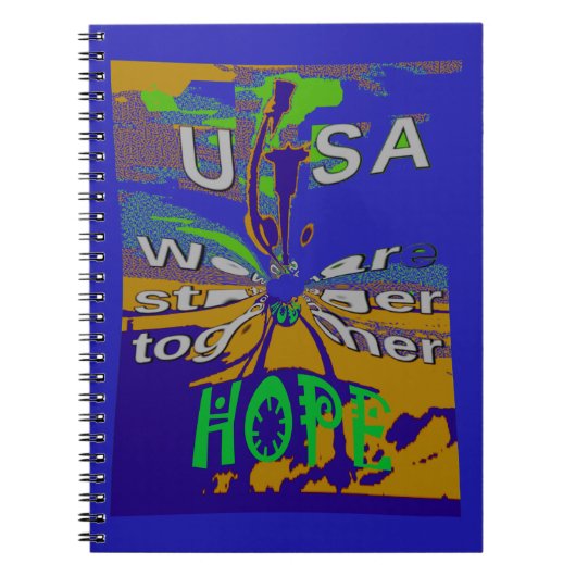 USA Hope Message Art Print Notitieboek (Voorkant)