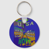USA Hope Message Art Print Sleutelhanger (Voorkant)
