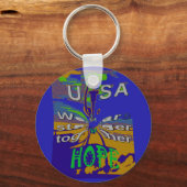 USA Hope Message Art Print Sleutelhanger (Voorkant)