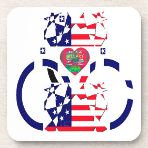 USA Hope Mooie Verbazingwekkende Nationale Vlag On Bier Onderzetter