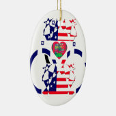 USA Hope Mooie Verbazingwekkende Nationale Vlag On Keramisch Ornament (Rechts)