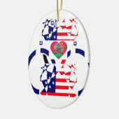 USA Hope Mooie Verbazingwekkende Nationale Vlag On Keramisch Ornament (Links)