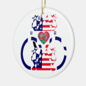 USA Hope Mooie Verbazingwekkende Nationale Vlag On Keramisch Ornament (Links)