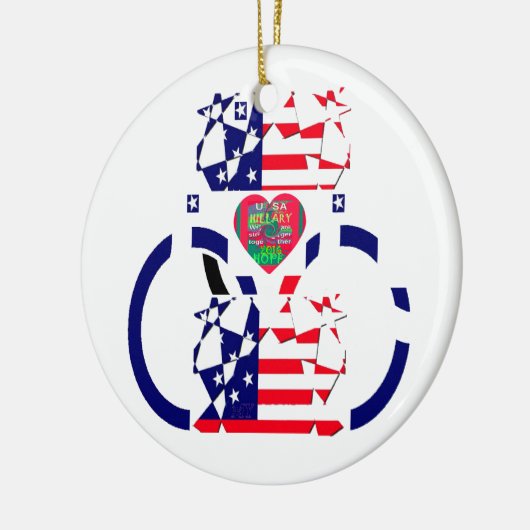 USA Hope Mooie Verbazingwekkende Nationale Vlag On Keramisch Ornament (Links)