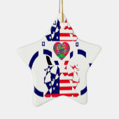 USA Hope Mooie Verbazingwekkende Nationale Vlag On Keramisch Ornament (Rechts)