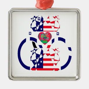 USA Hope Mooie Verbazingwekkende Nationale Vlag On Metalen Ornament