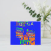 USA Hope: samen sterker patriottisch design Briefkaart (Staand voorkant)