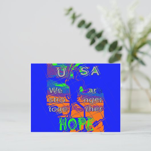USA Hope: samen sterker patriottisch design Briefkaart (Staand voorkant)