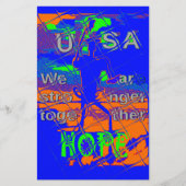 USA Hope: samen sterker patriottisch design Briefpapier (Voorkant)