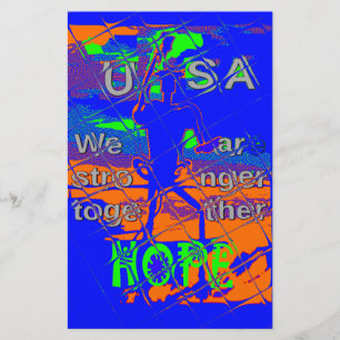 USA Hope: samen sterker patriottisch design Briefpapier