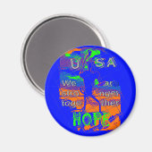 USA Hope: samen sterker patriottisch design Magneet (Voorkant / Achterkant)