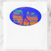 USA Hope: samen sterker patriottisch design Ovale Sticker (Tas)